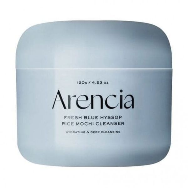 Зволожувальна паста 4в1 для вмивання обличчя з рисом Arencia Fresh Blue Hyssop Rice Mochi Cleanser, 120g AR-001 фото