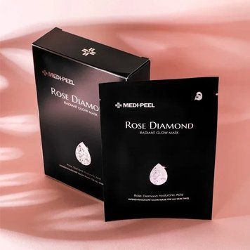 Маска тканинна освітлювальна з трояндою й алмазною пудрою Medi-Peel Rose Diamond Radiant Glow Mask 1474392688 фото