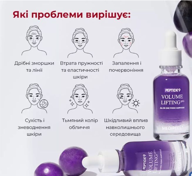 Антивікова ампула з 9 пептидами Medi-Peel Peptide 9 Volume Lifting All-in-One Podo Ampoule Pro 2123444374 фото