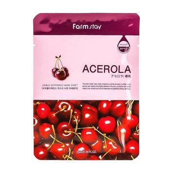 Тканинна маска з натуральним екстрактом ацероли Farmstay Visible Difference Mask Sheet 23 ml 1529250739 фото